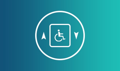 Barrierefreier Zugang zu unserer Praxis! Rollstuhlfahrer-Symbol